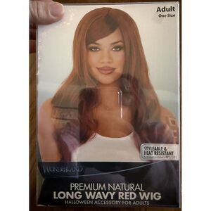 Wonderland Premium Natural Long Wavy Red Costume Wig Female Adult One Size NEW!‎